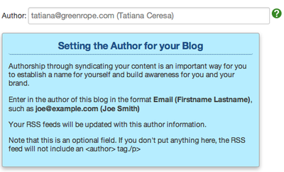 authorship on blog screenshot