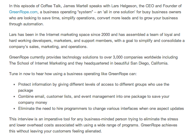 Coffee Talk Interview 2